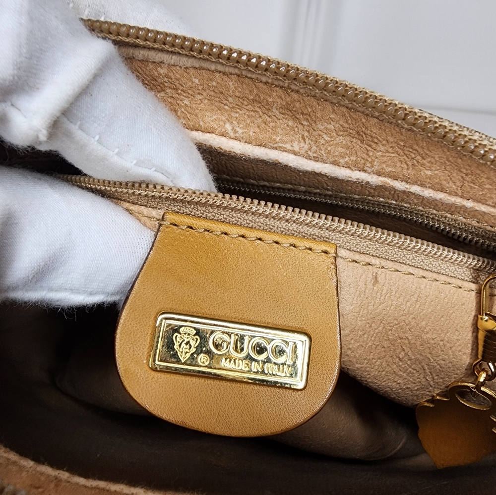 Vintage Gucci Canvas Shoulder Bag PVC Leather - Picture 17 of 17